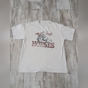 Full Tilt White 'Hold Your Horses' Graphic Tee